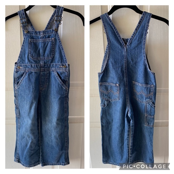 4T Overalls by Wrangler Jeans. Blue Carpenter Style. Unisex. - Picture 1 of 6